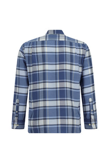 Havacı Mavi Uzun Kol Regular Fit Düğmeli Yaka Oduncu Ekose Pamuklu Kolay Ütülenebilir Gömlek