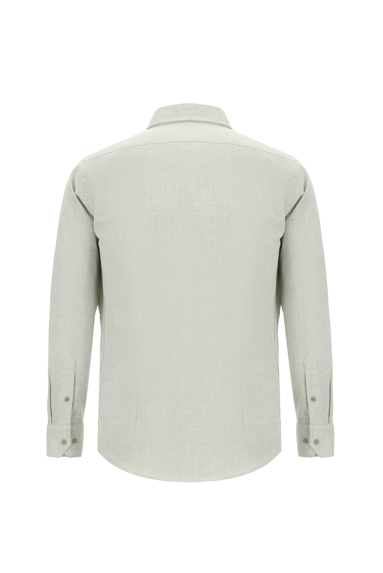Orta Gri Melanj Uzun Kol Slim Fit Dar Kesim Oduncu Pamuklu Kolay Ütülenebilir Gömlek