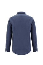 İndigo Melanj Uzun Kol Slim Fit Dar Kesim Oduncu Pamuklu Gömlek