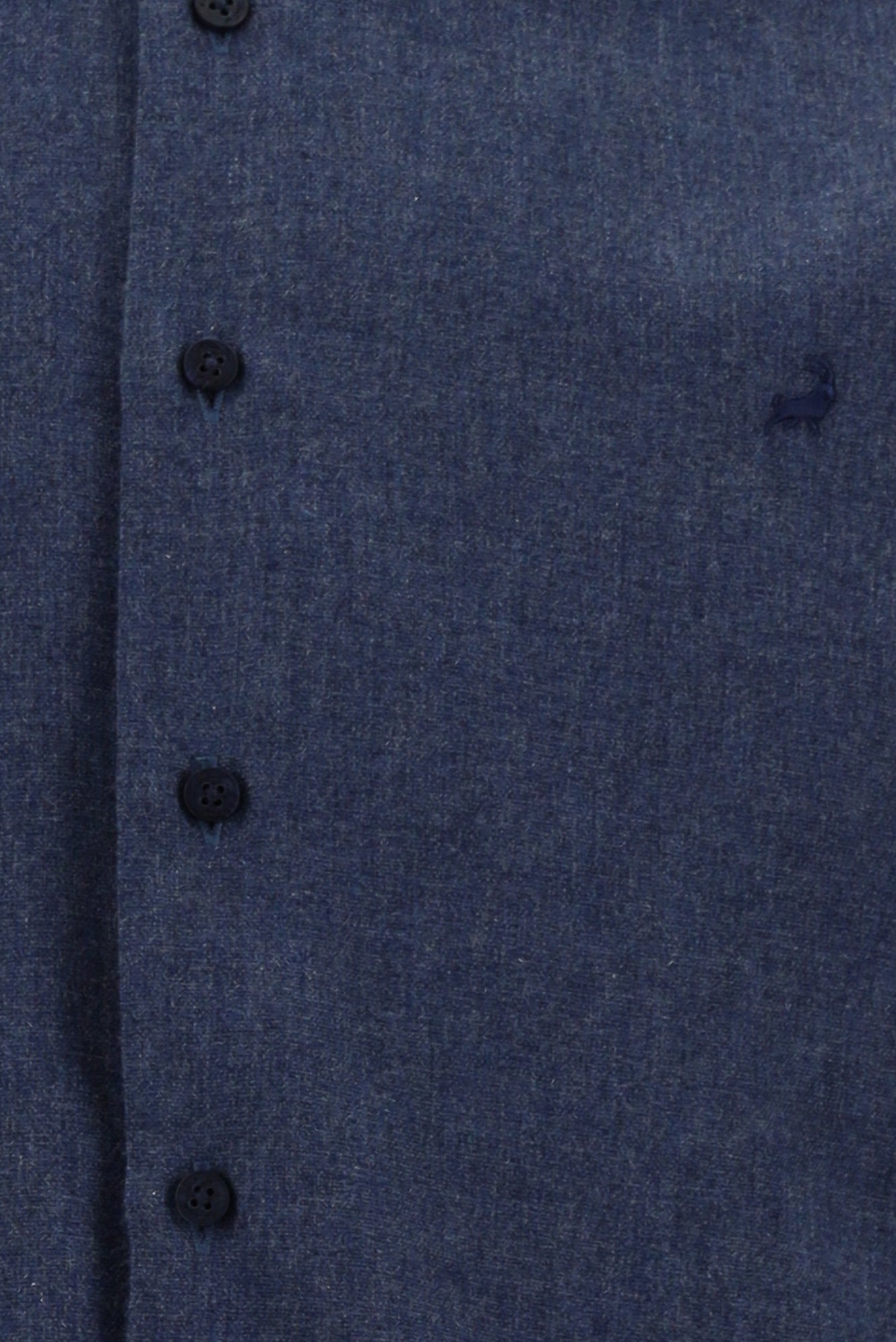 İndigo Melanj Uzun Kol Slim Fit Dar Kesim Oduncu Pamuklu Gömlek
