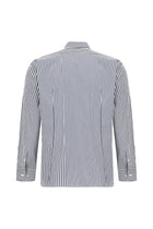 Beyaz Uzun Kol Regular Fit Düğmeli Yaka Çizgili Pamuk Gömlek