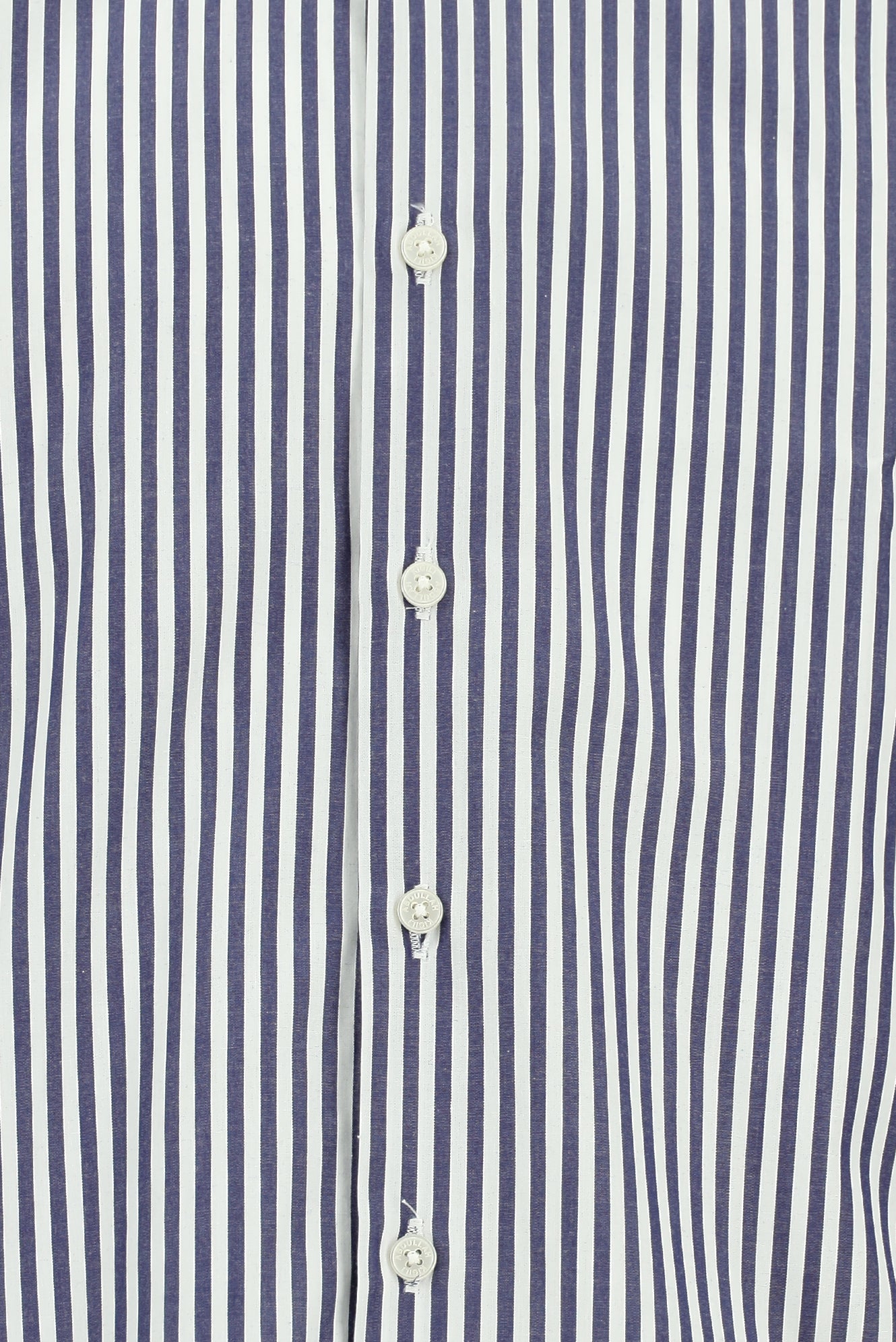 Beyaz Uzun Kol Regular Fit Düğmeli Yaka Çizgili Pamuk Gömlek