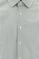 Orta Füme Uzun Kol Slim Fit Dar Kesim Çizgili Pamuk Gömlek-Abdullah Ki??l?