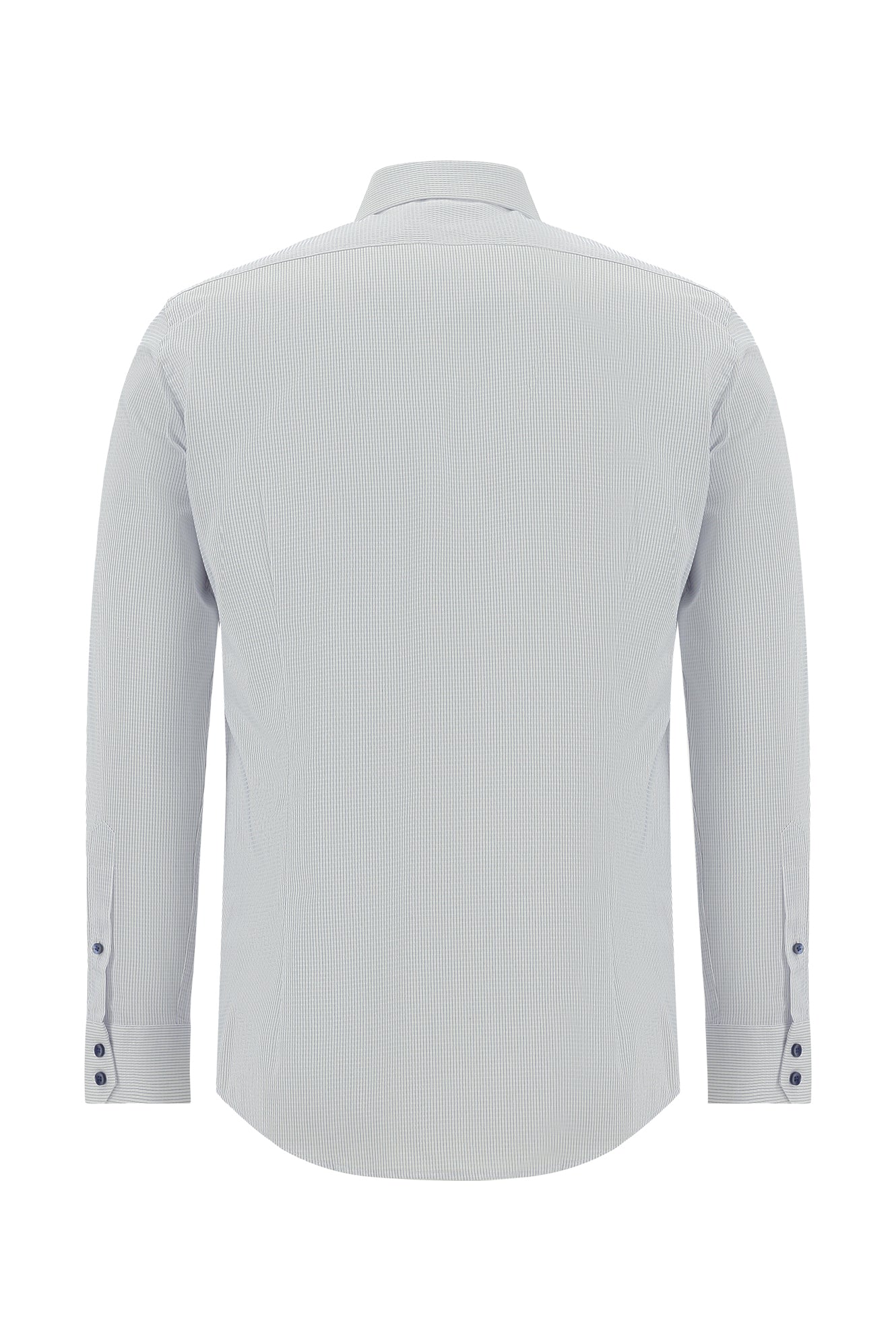 Beyaz Uzun Kol Slim Fit Dar Kesim Non Iron Klasik Desenli Pamuk Gömlek
