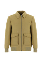 Açık Kahve  Slim Fit Dar Kesim Yünlü Kaşe Mont