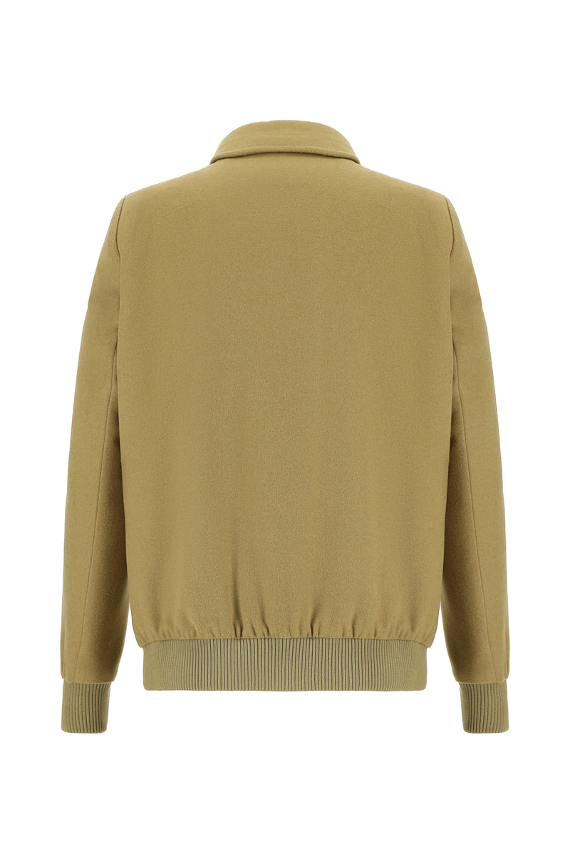 Açık Kahve  Slim Fit Dar Kesim Yünlü Kaşe Mont