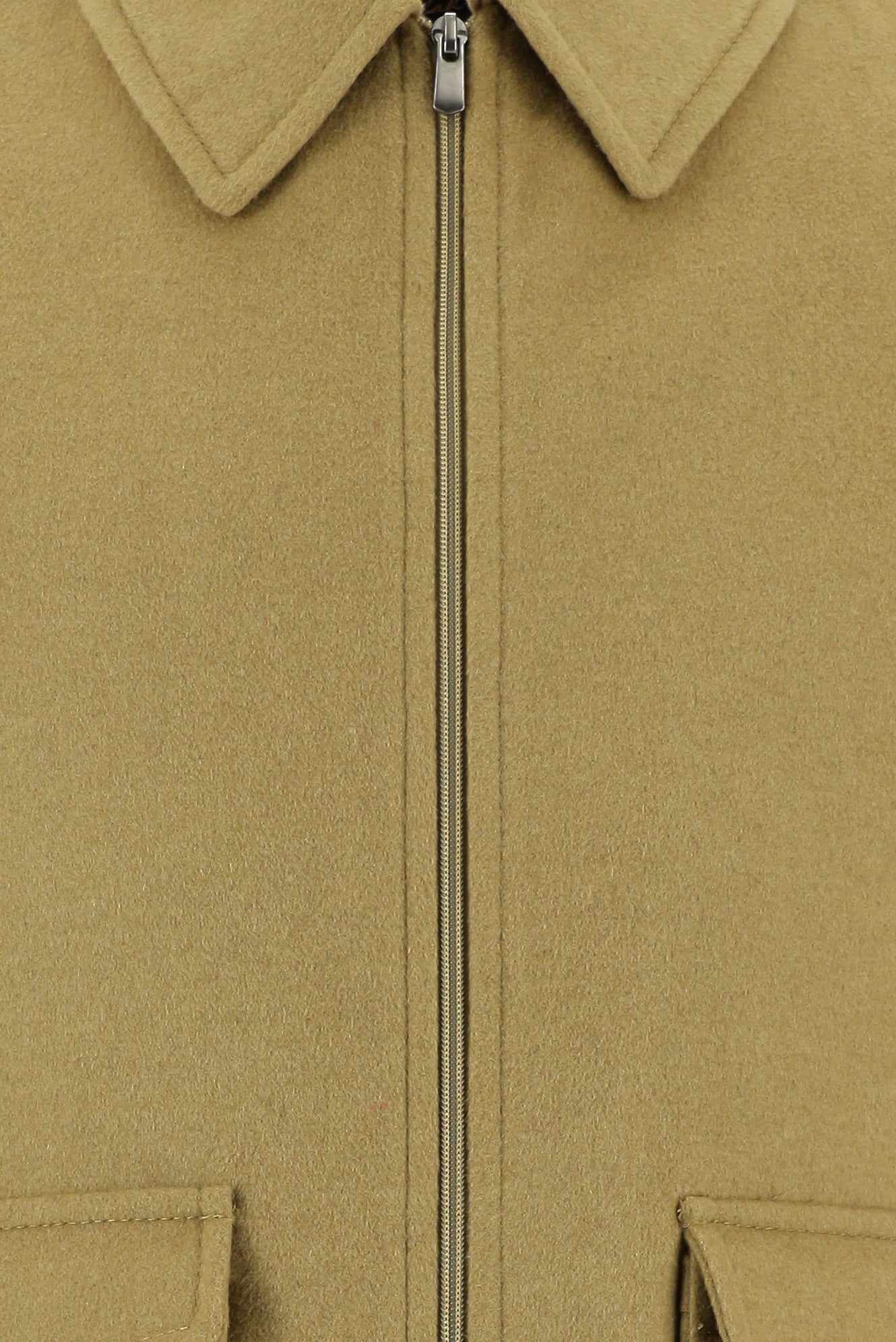 Açık Kahve  Slim Fit Dar Kesim Yünlü Kaşe Mont