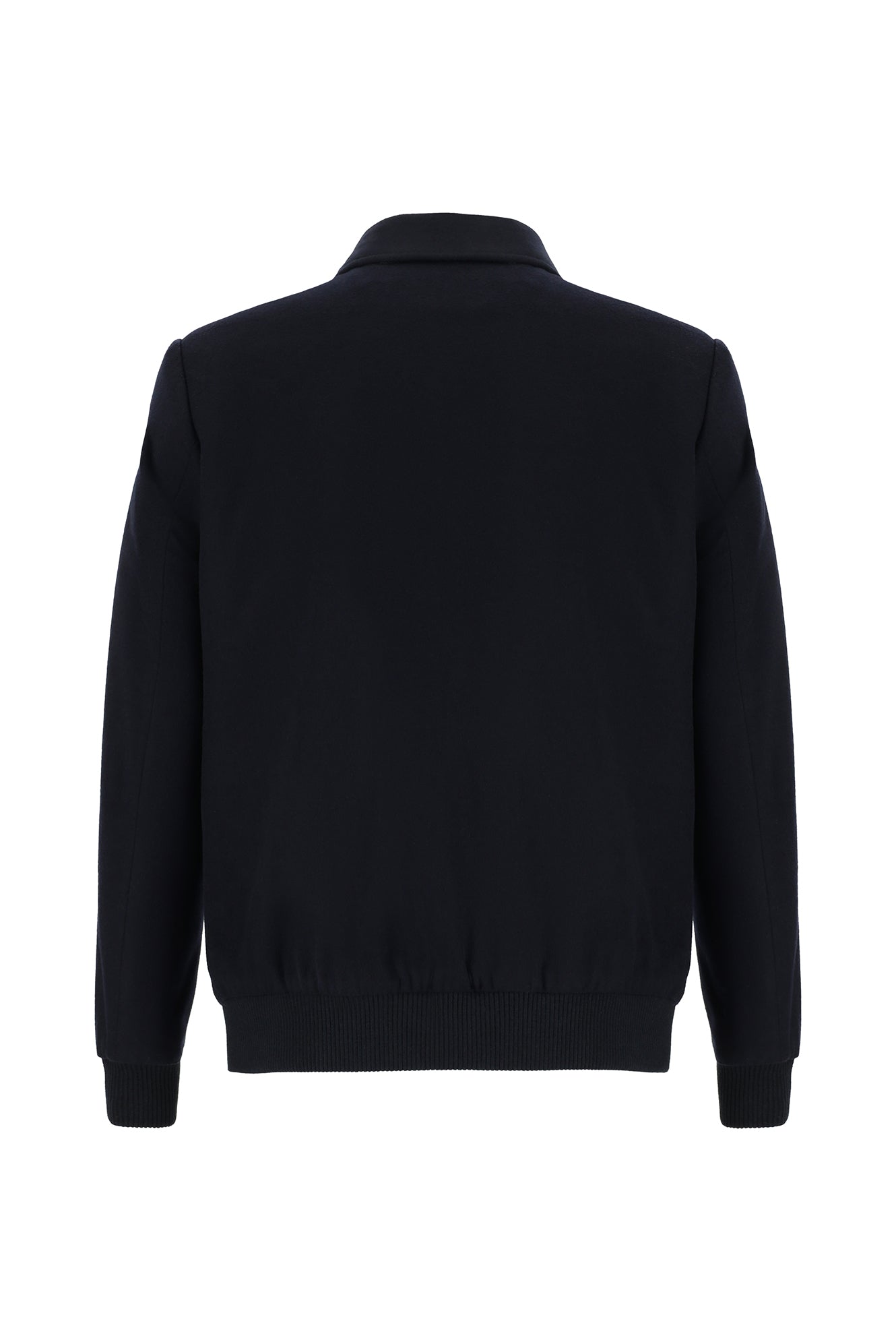 Koyu Lacivert Slim Fit Dar Kesim Yünlü Kaşe Mont
