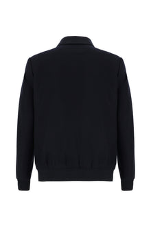 Koyu Lacivert Slim Fit Dar Kesim Yünlü Kaşe Mont