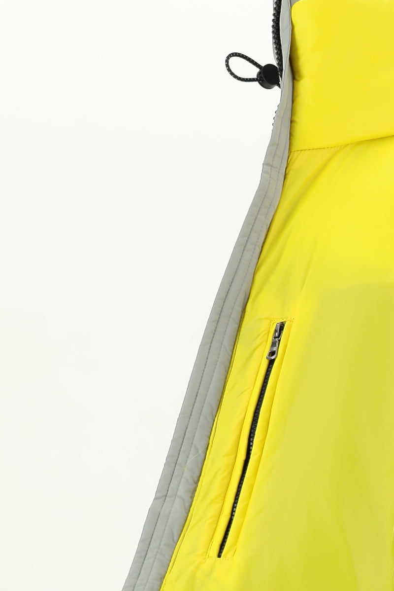 Açık Gri Kapüşonlu Spor Şişme Mont