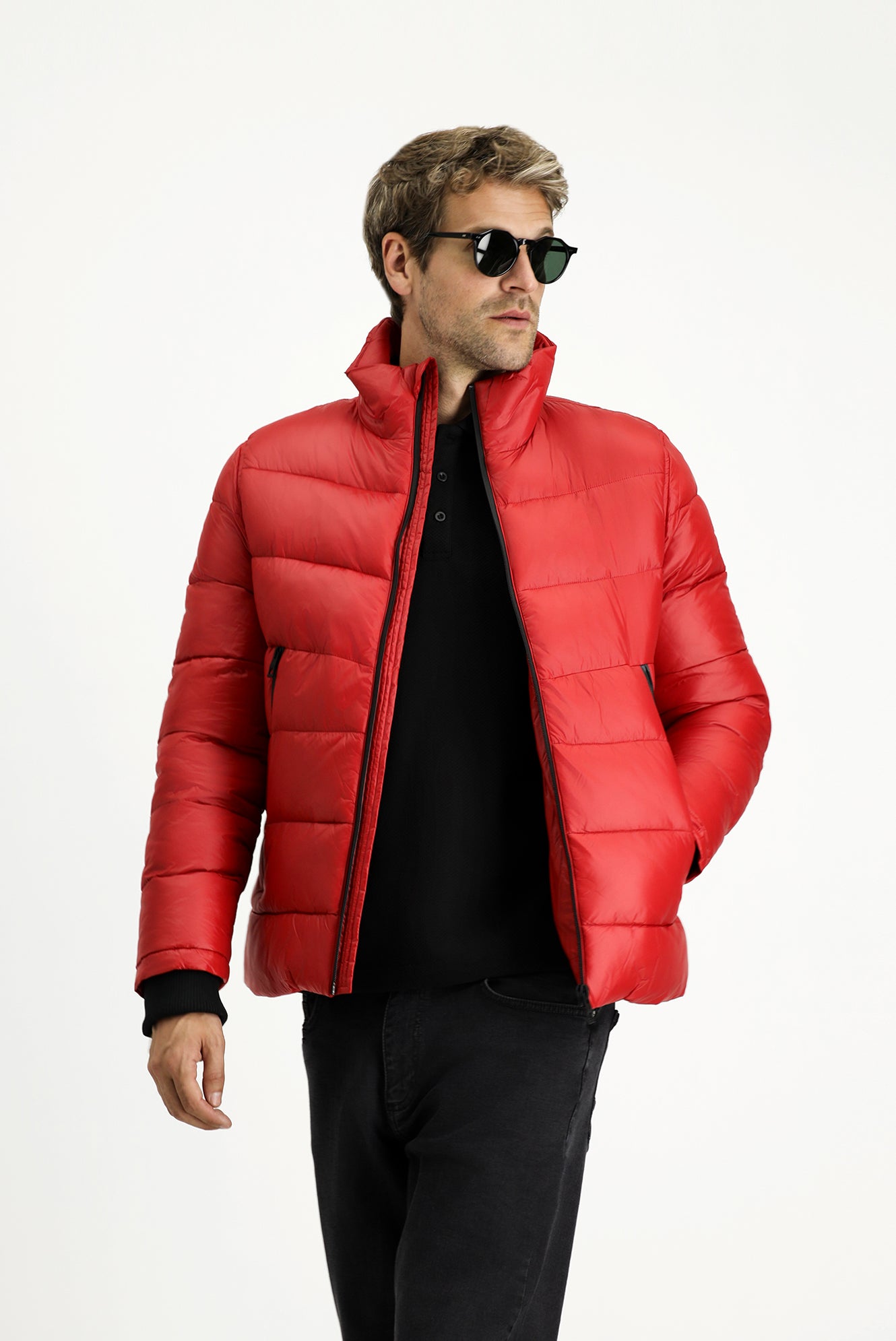 Koyu Kırmızı Spor Şişme Mont