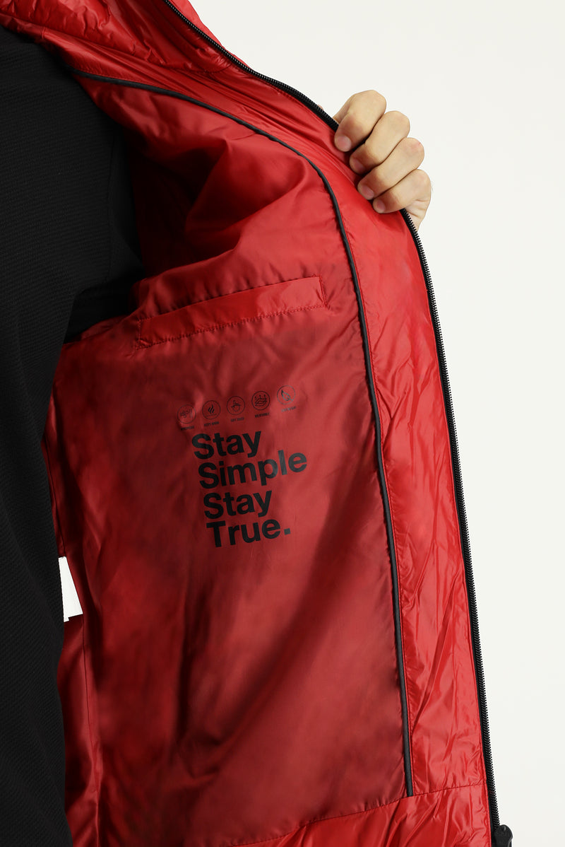 Koyu Kırmızı Spor Şişme Mont