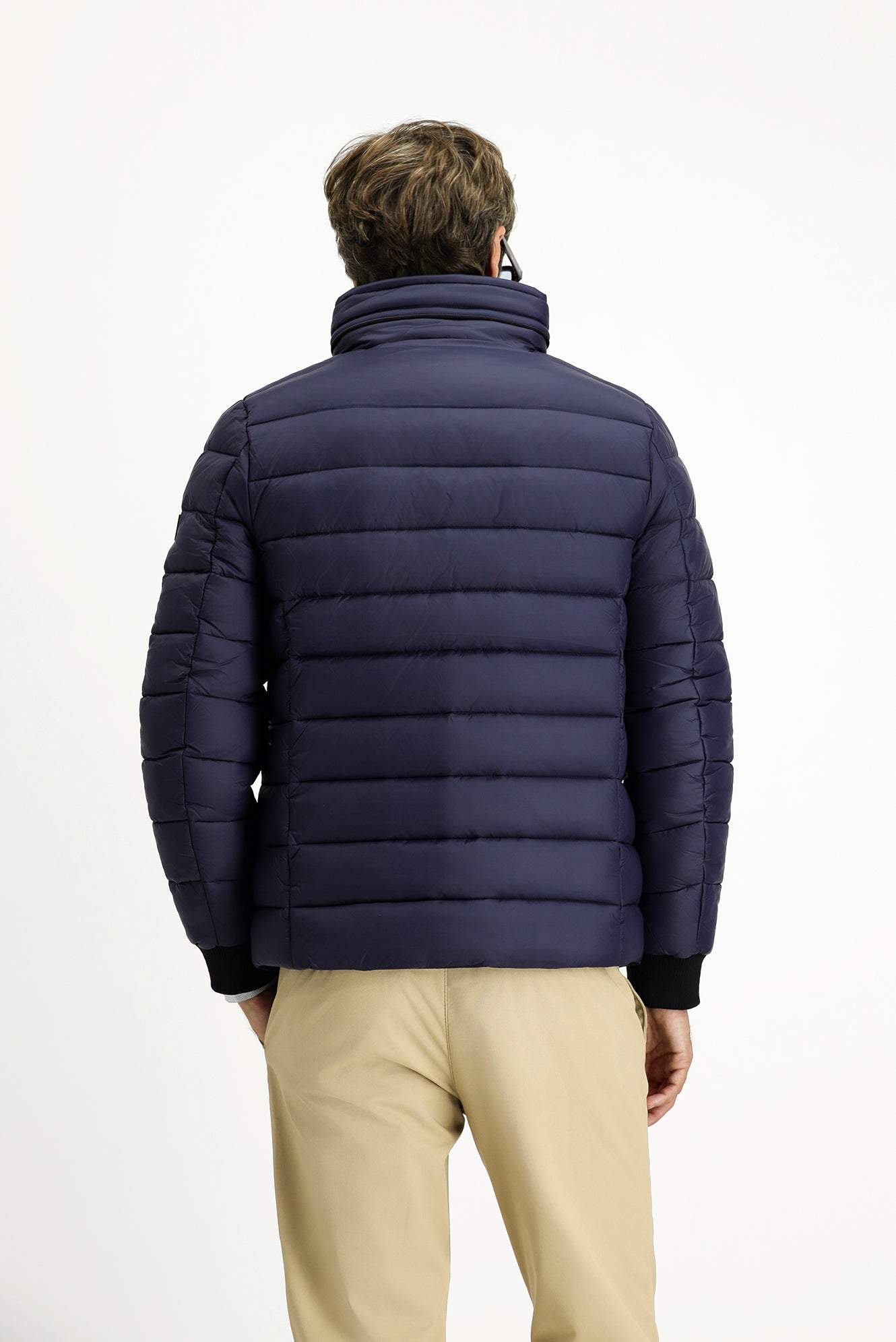 Koyu Lacivert Spor Şişme Mont