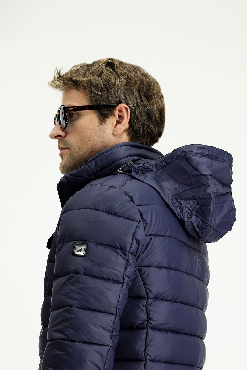 Koyu Lacivert Spor Şişme Mont