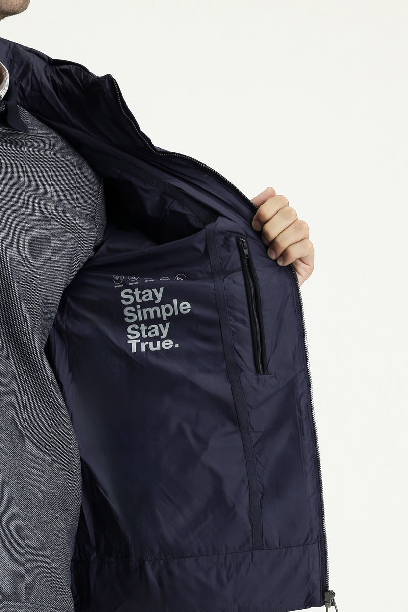 Koyu Lacivert Spor Şişme Mont