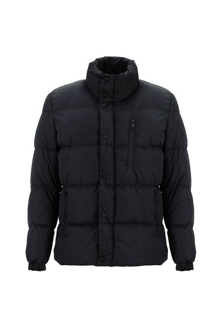 Koyu Lacivert Dik Yaka Spor Şişme Mont