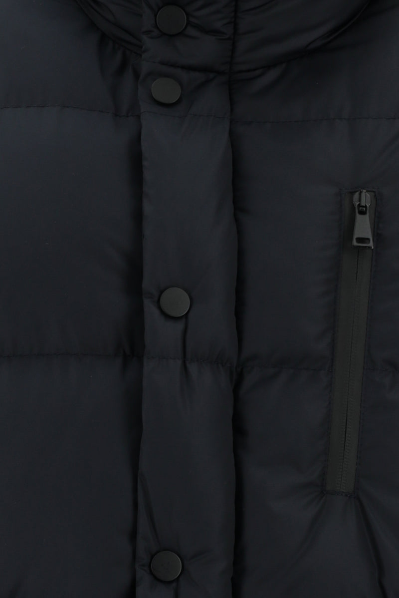 Koyu Lacivert Dik Yaka Spor Şişme Mont