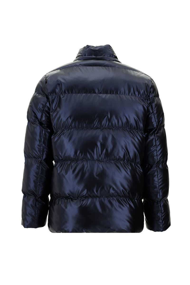 Koyu Lacivert Slim Fit Dar Kesim Kapüşonlu Spor Şişme Mont