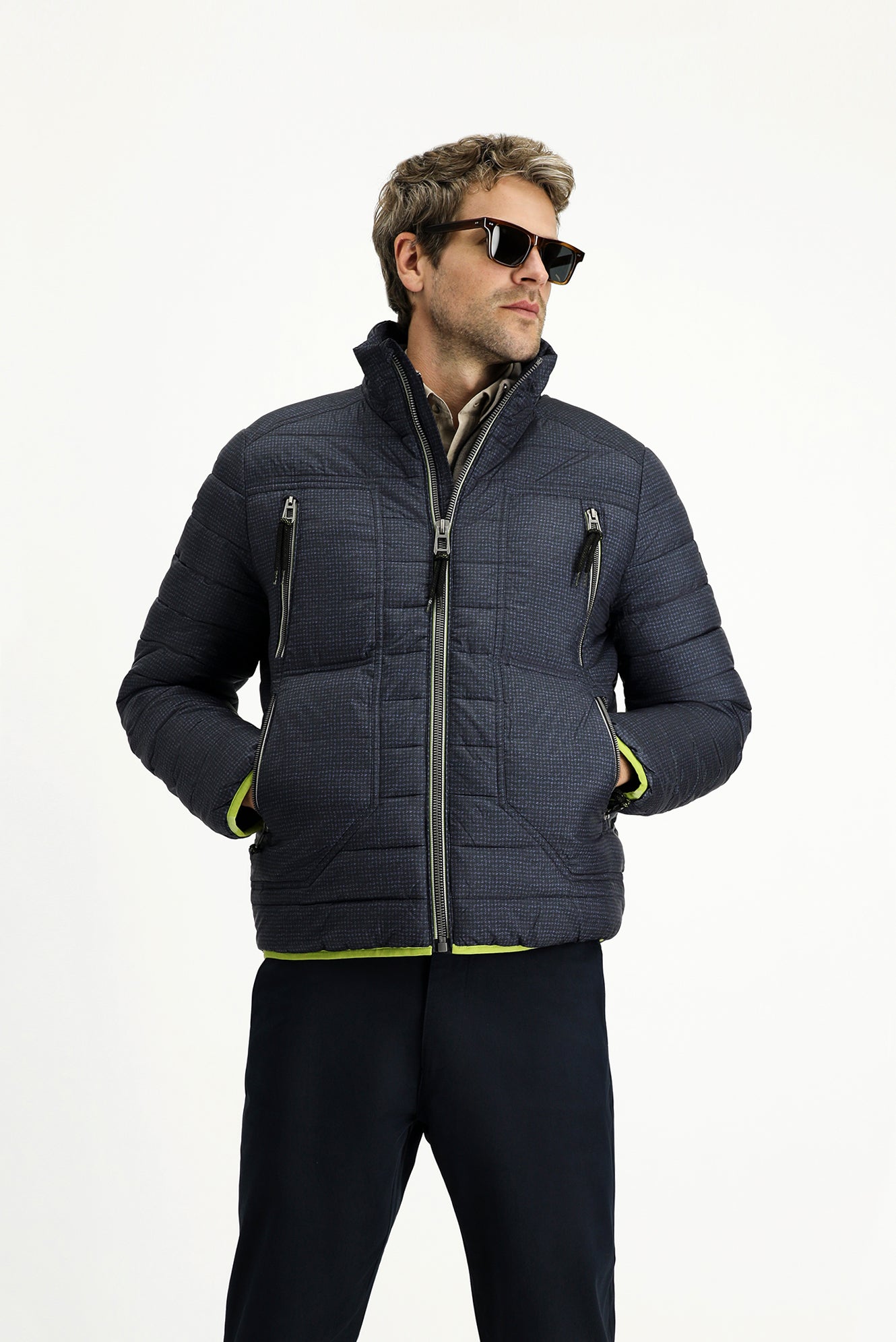Koyu Lacivert Spor Şişme Mont