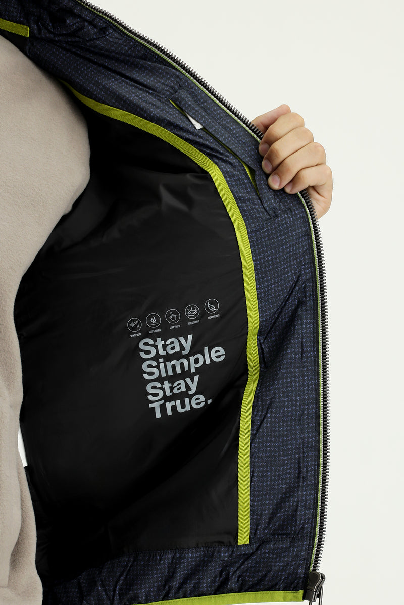 Koyu Lacivert Spor Şişme Mont