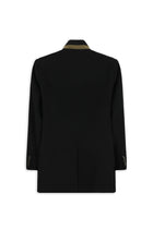 Siyah Slim Fit Dar Kesim Dik Yaka Cepli Yünlü Klasik Kaban