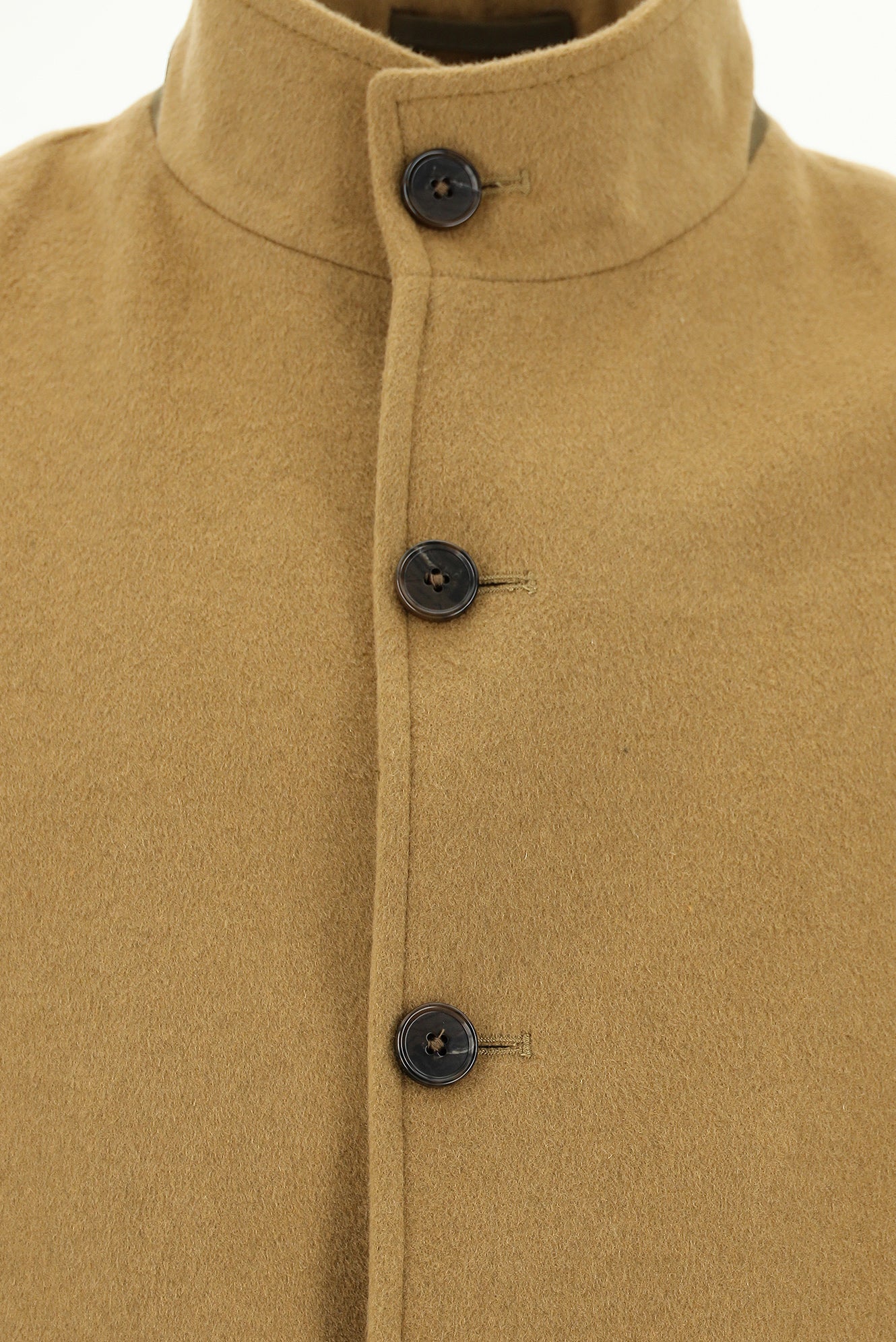 Camel Slim Fit Dar Kesim Yünlü Kaban