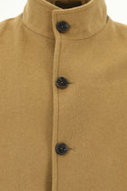 Camel Slim Fit Dar Kesim Yünlü Kaban