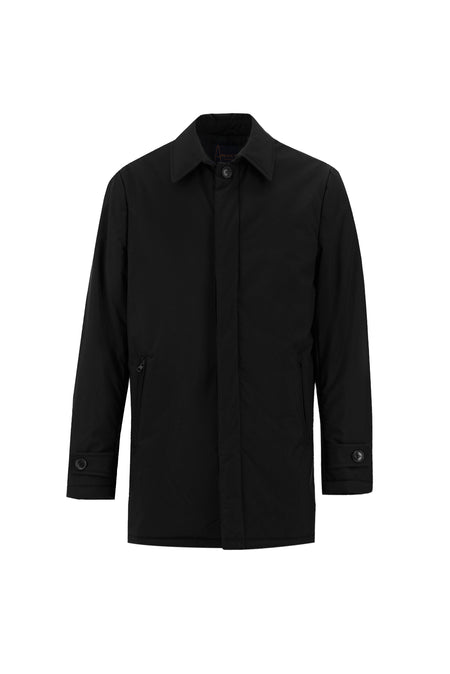 Siyah Slim Fit Dar Kesim Kaban