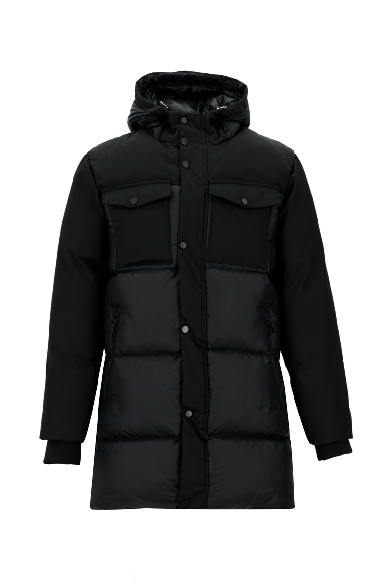 Siyah Kapüşonlu Spor Şişme Kaban