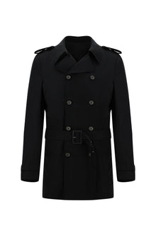 Siyah Pamuklu Pardösü & Trençkot