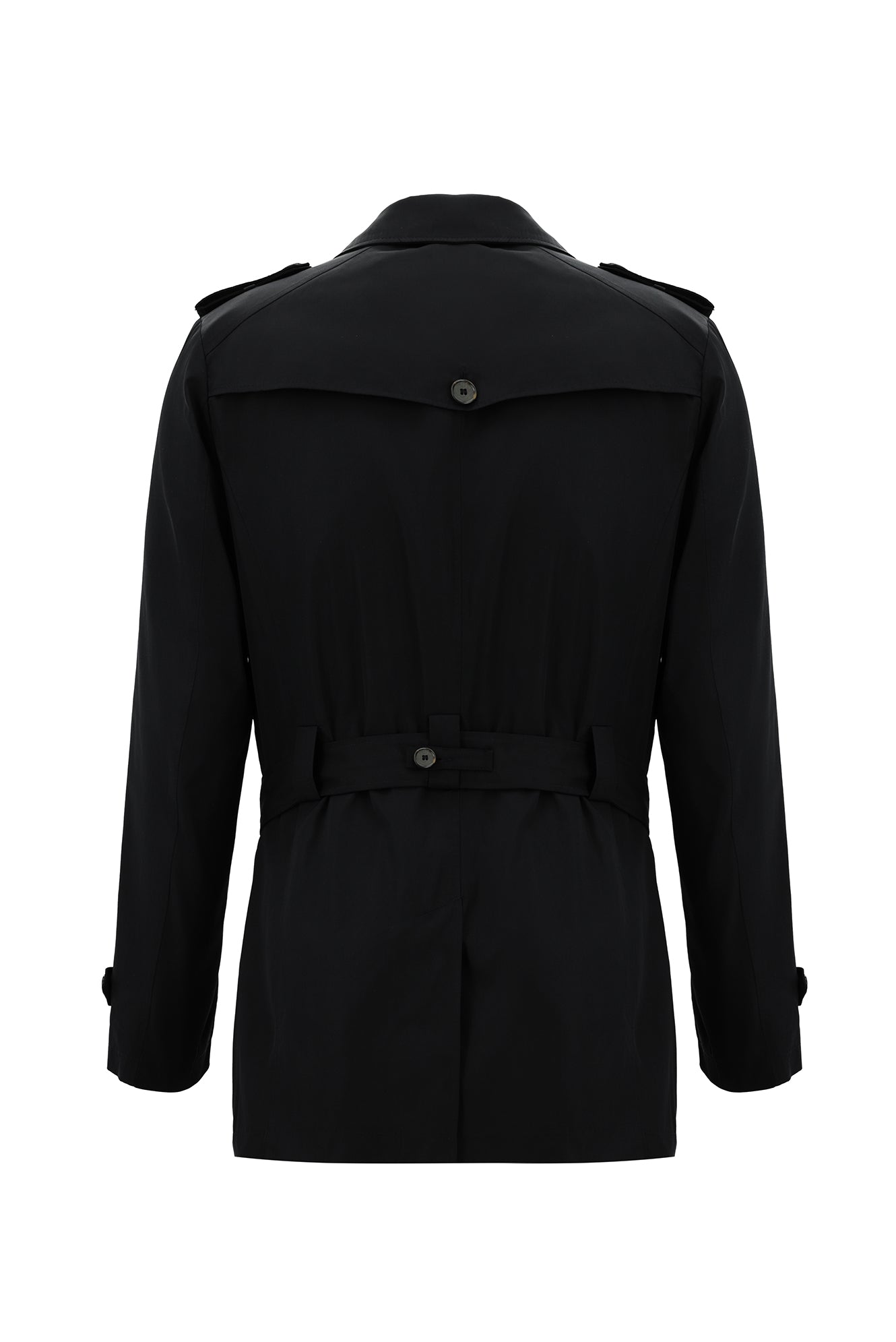 Siyah Pamuklu Pardösü & Trençkot