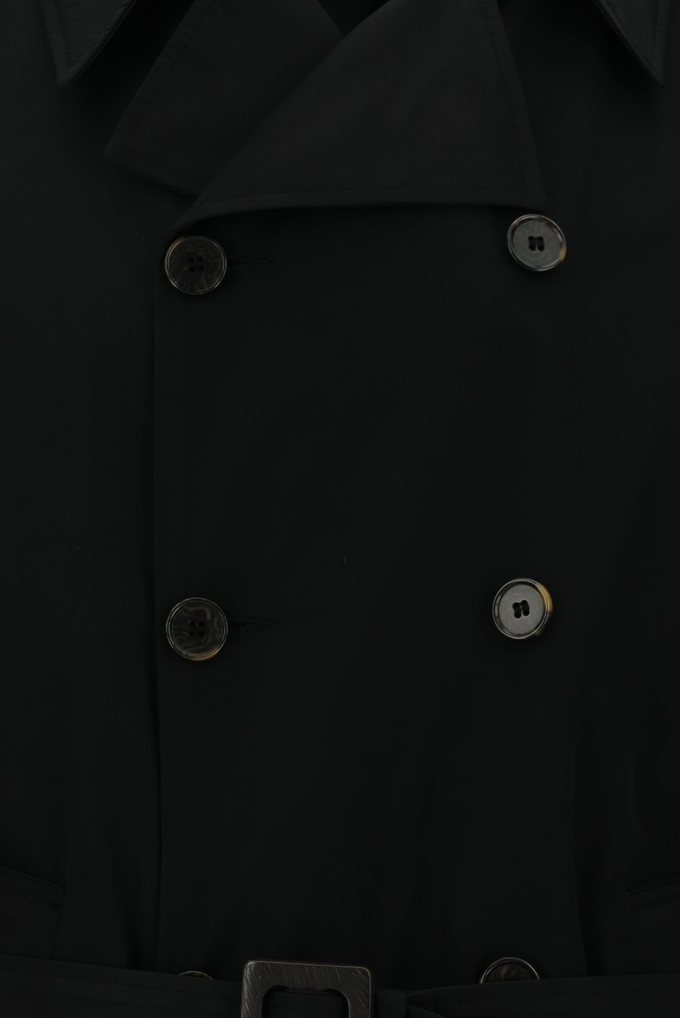 Siyah Pamuklu Pardösü & Trençkot