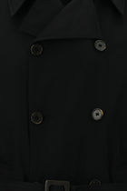 Siyah Pamuklu Pardösü & Trençkot