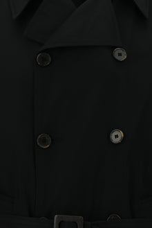 Siyah Pamuklu Pardösü & Trençkot