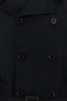 Koyu Lacivert Pamuklu Pardösü & Trençkot