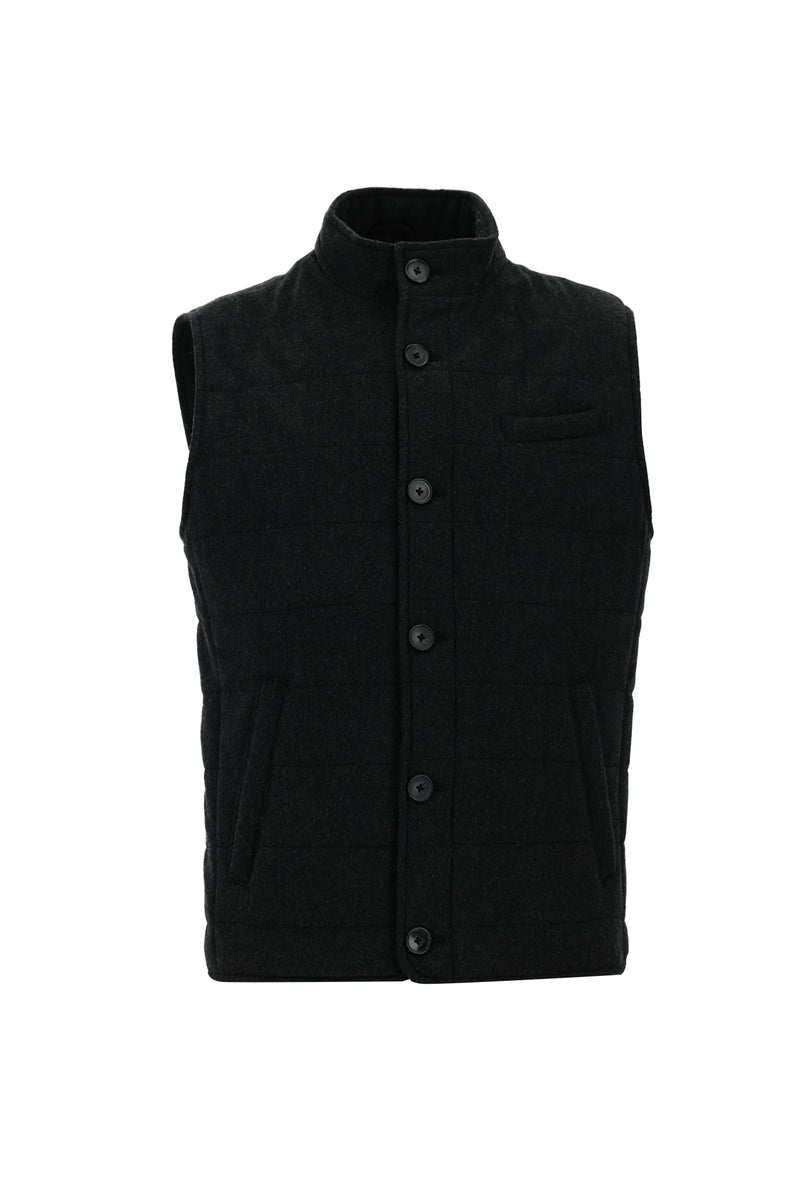 Marengo Slim Fit Dar Kesim Yünlü Kapitone Şişme Yelek