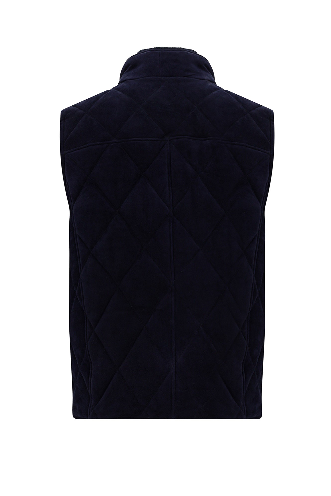 Orta Lacivert Slim Fit Dar Kesim Spor Deri Yelek-Abdullah Ki??l?