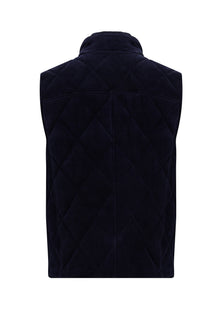 Orta Lacivert Slim Fit Dar Kesim Spor Deri Yelek-Abdullah Ki??l?