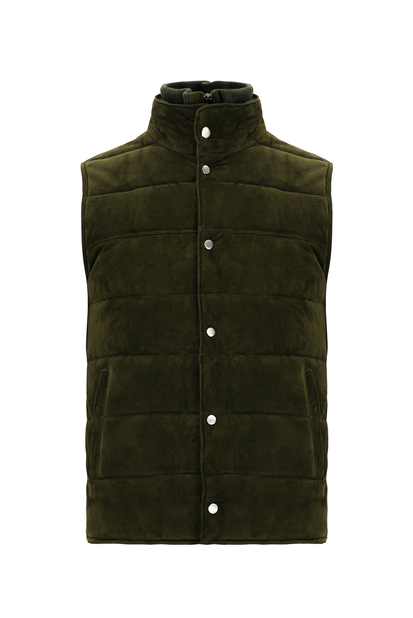 Orta Haki Slim Fit Dar Kesim Spor Deri Yelek-Abdullah Ki??l?
