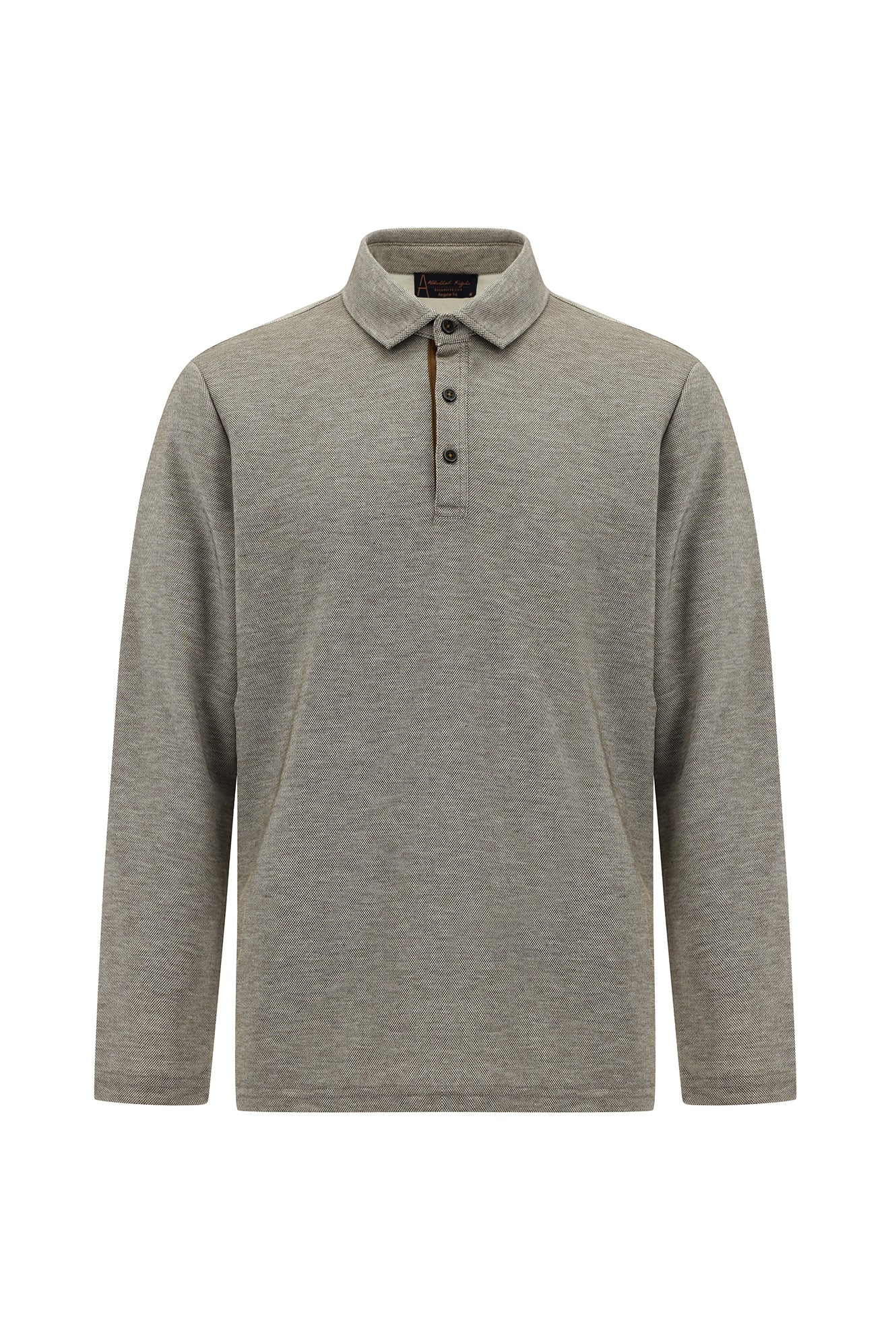 Orta Kahve Polo Yaka Regular Fit Sweatshirt-Abdullah Ki??l?