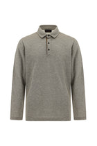 Orta Kahve Polo Yaka Regular Fit Sweatshirt-Abdullah Ki??l?