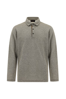 Orta Kahve Polo Yaka Regular Fit Sweatshirt-Abdullah Ki??l?