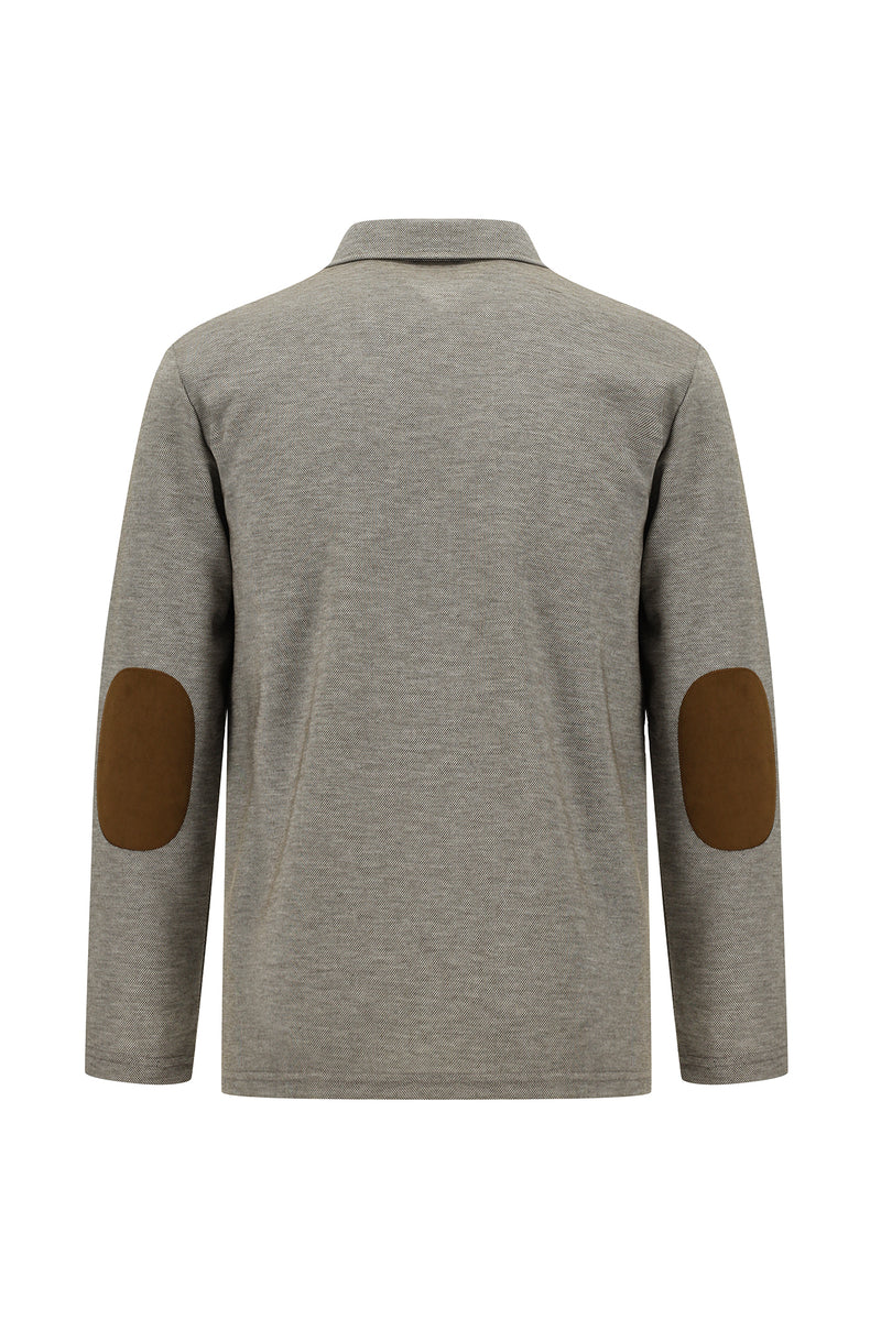 Orta Kahve Polo Yaka Regular Fit Sweatshirt