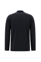 Koyu Lacivert Polo Yaka Regular Fit Fermuarlı Desenli Sweatshirt