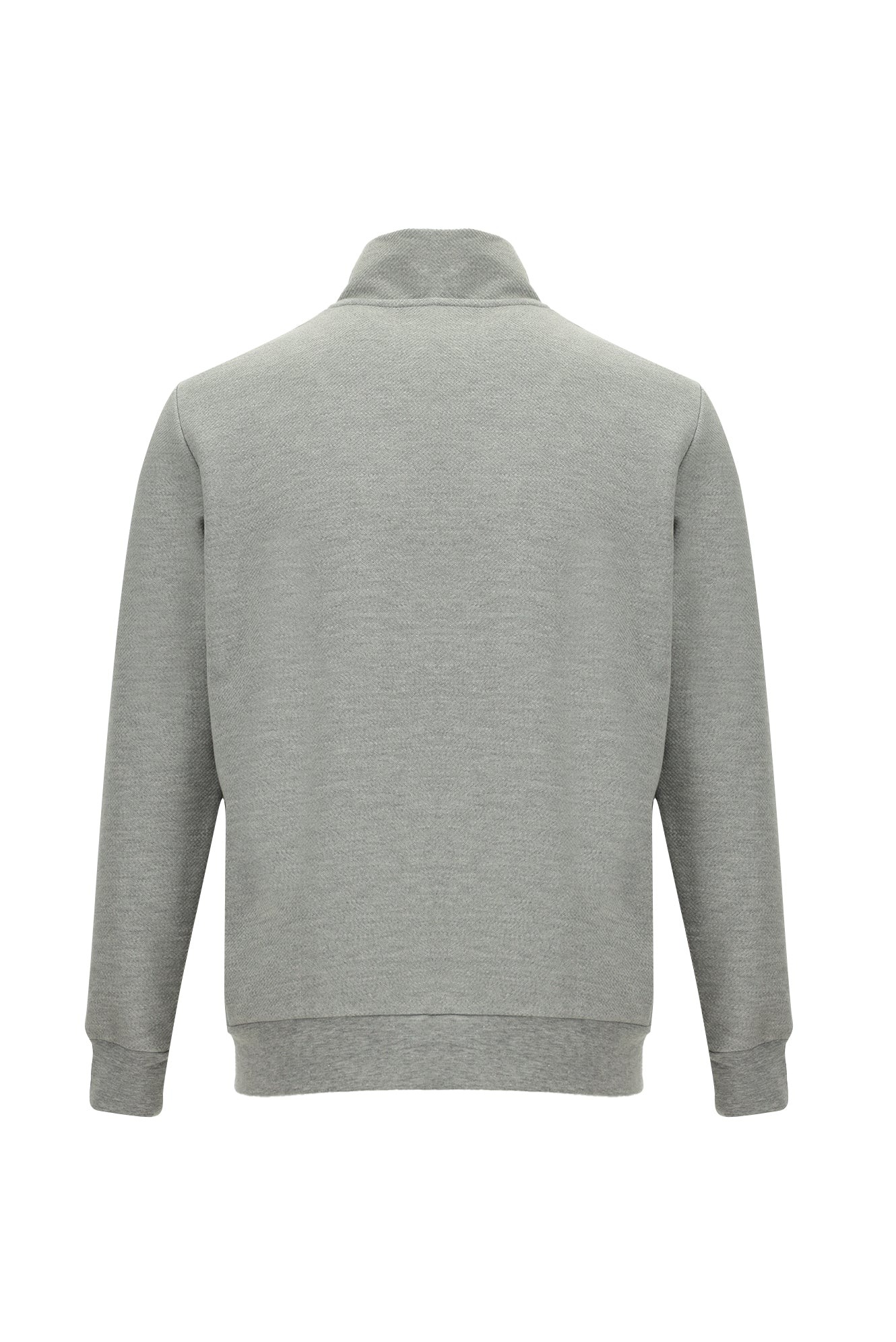 Orta Gri Melanj Yarım Balıkçı Yaka Fermuarlı Pamuklu Sweatshirt