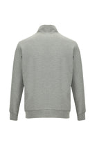 Orta Gri Melanj Yarım Balıkçı Yaka Fermuarlı Pamuklu Sweatshirt
