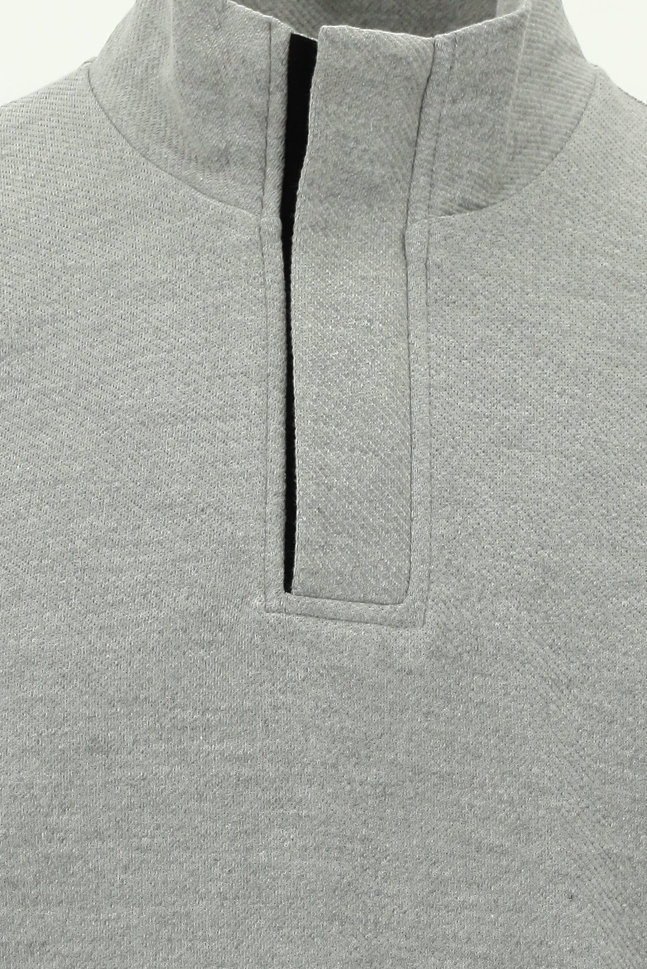 Orta Gri Melanj Yarım Balıkçı Yaka Fermuarlı Pamuklu Sweatshirt