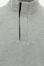Orta Gri Melanj Yarım Balıkçı Yaka Fermuarlı Pamuklu Sweatshirt