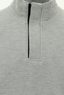 Orta Gri Melanj Yarım Balıkçı Yaka Fermuarlı Pamuklu Sweatshirt
