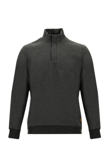 Orta Antrasit Yarım Balıkçı Yaka Fermuarlı Sweatshirt